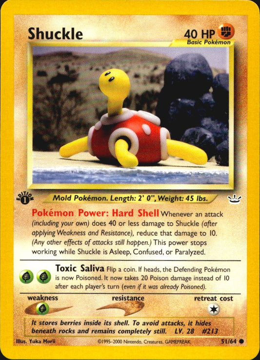 Shuckle 51/64 Neo Revelation Common Pokemon 1st Edition Near Mint