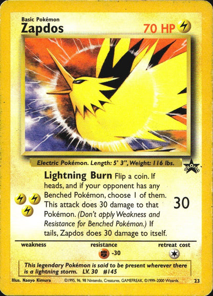Zapdos 23 Promo Wizards Black Star Promos Pokemon Moderately Played