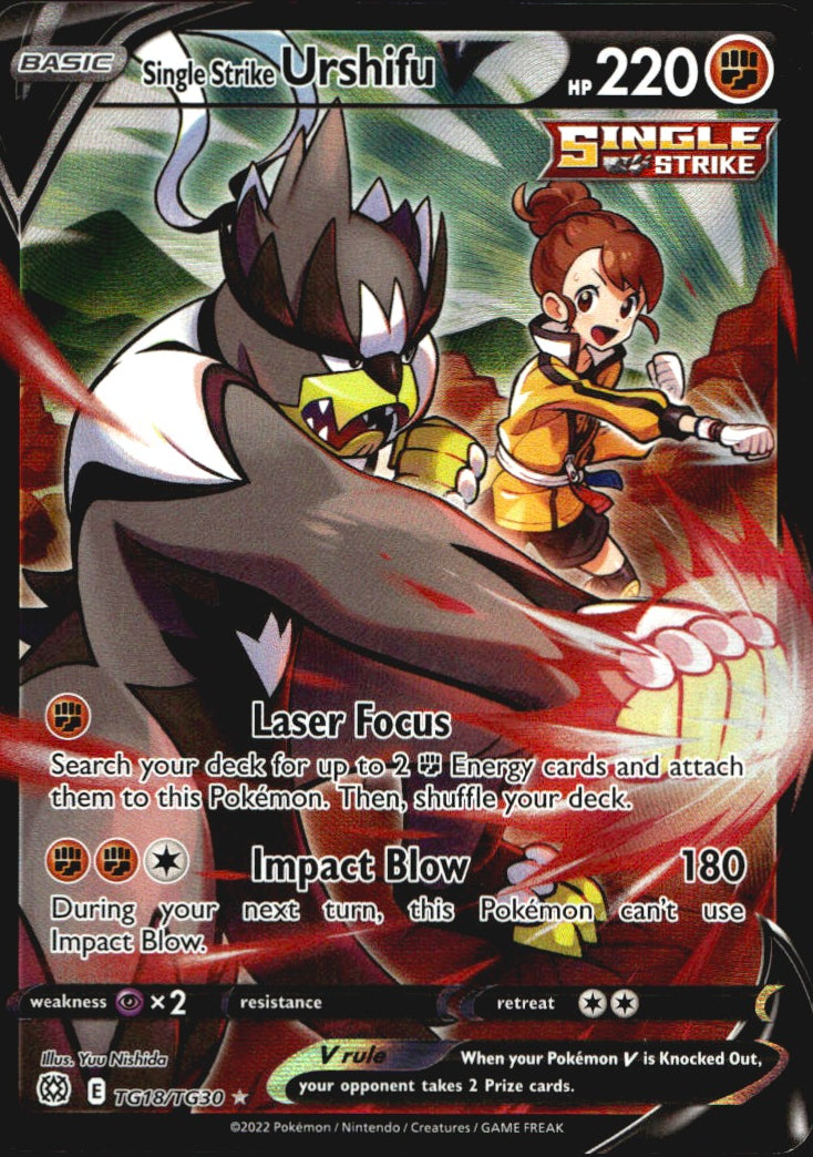 Single Strike Urshifu V TG18/TG30 Brilliant Stars Trainer Gallery Pokemon NM