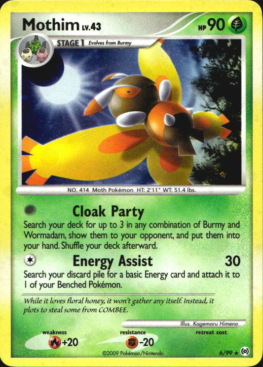 Mothim 6/99 Arceus Holo Rare Pokemon Near Mint