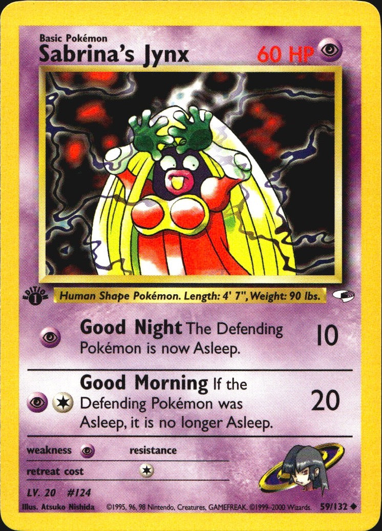Sabrina's Jynx 59/132 Gym Heroes Uncommon Pokemon 1st Edition Near Mint