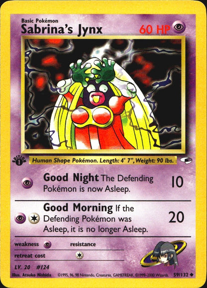 Sabrina's Jynx 59/132 Gym Heroes Uncommon Pokemon 1st Edition Near Mint