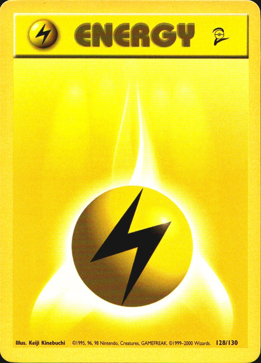Lightning Energy 128/130 Base Set 2 Pokemon Near Mint