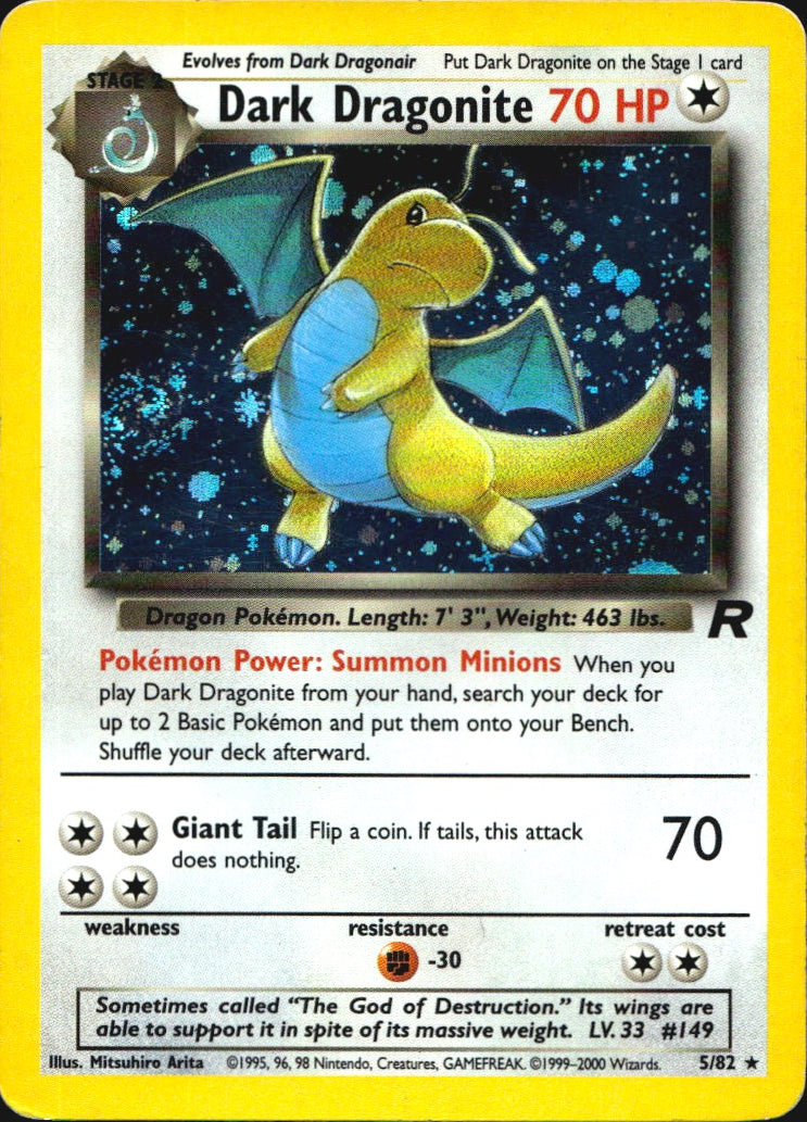 Dark Dragonite 5/82 Holo Rare Team Rocket Pokemon Lightly Played