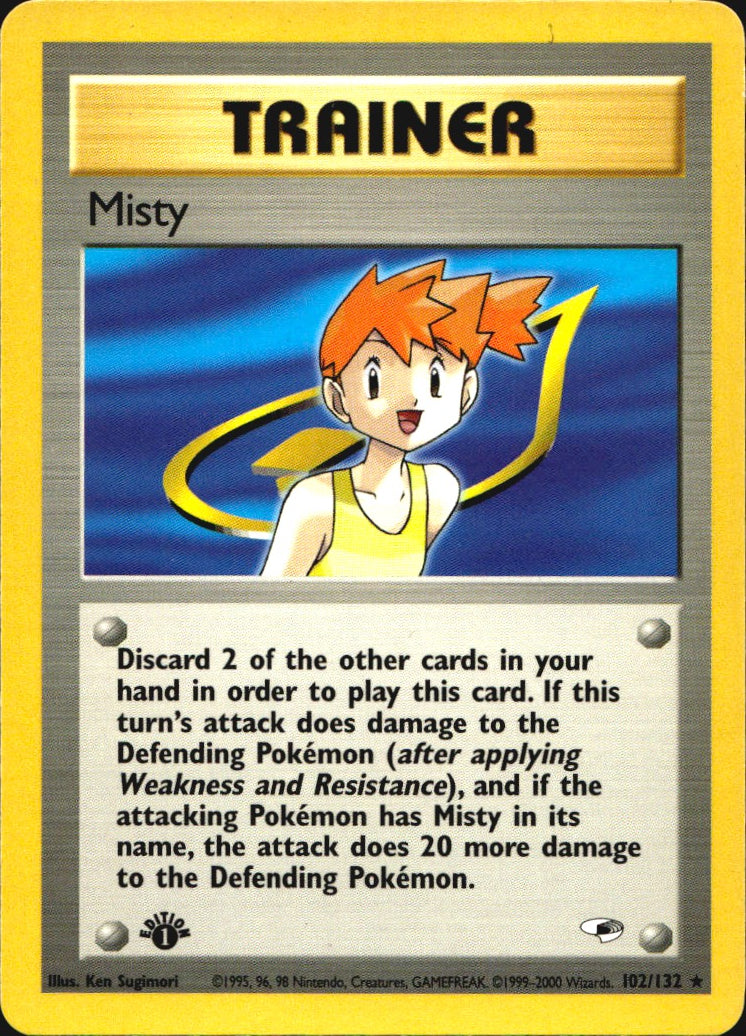 Misty 102/132 Gym Heroes Rare Pokemon 1st Edition Near Mint