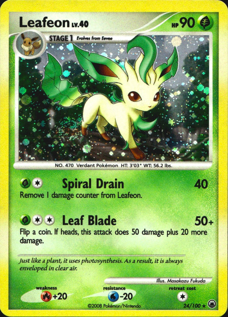 Leafeon (DP Majestic Dawn) 24/100 Deck Exclusives Holo Rare Pokemon LP