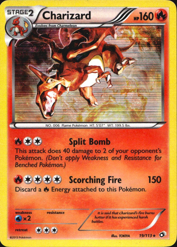 Charizard 19/113 Holo Holo Rare Legendary Treasures Pokemon Holo Lightly Played
