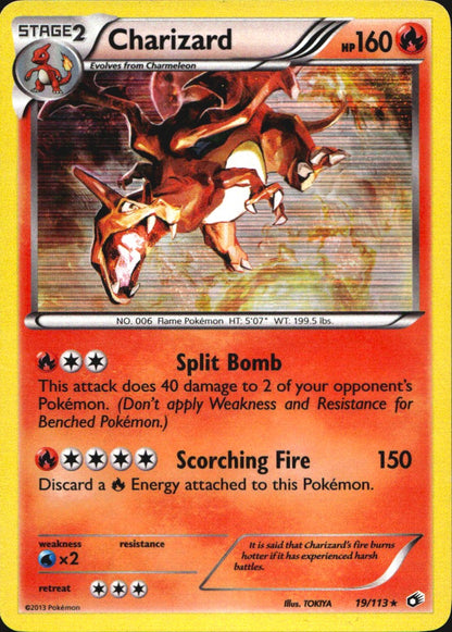 Charizard 19/113 Holo Holo Rare Legendary Treasures Pokemon Holo Lightly Played