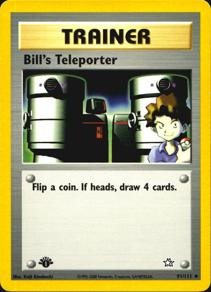 Bill's Teleporter 91/111 Uncommon Neo Genesis Pokemon 1st Edition Near Mint