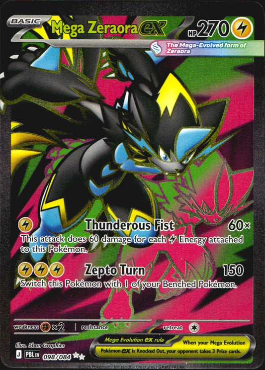 Mega Zeraora ex 098/084 Pitch Black Ultra Rare Pokemon Holo Near Mint