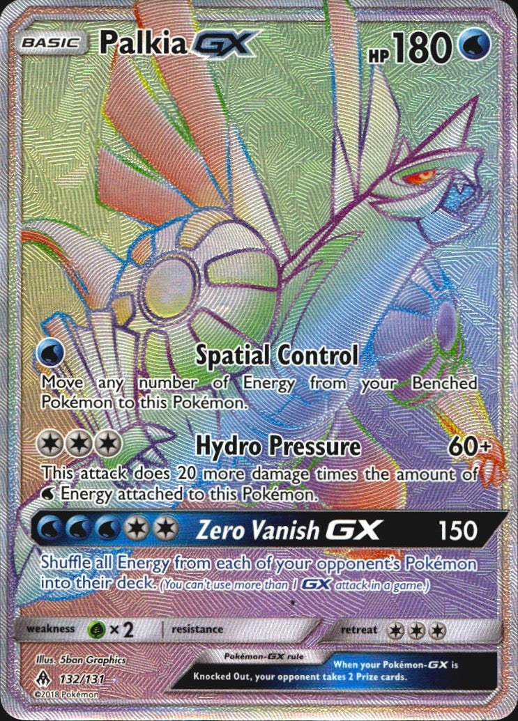 Palkia GX 132/131 Forbidden Light Rainbow Rare Pokemon Holo Near Mint