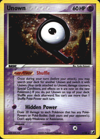 Unown (Z) Z/28 Unseen Forces Holo Rare Pokemon Near Mint