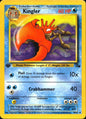 Kingler 38/62 Fossil Uncommon Pokemon 1st Edition Moderately Played