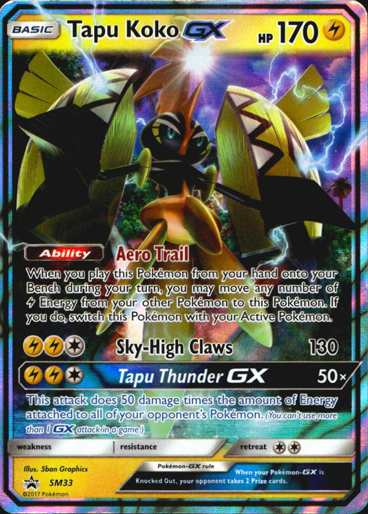 Tapu Koko GX - SM33 Sun & Moon Promo Holo Promo Pokemon Near Mint