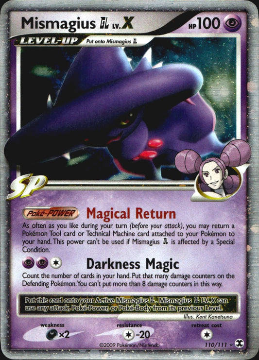 Mismagius GL LV.X 110/111 Rising Rivals Holo LV.X Rare Pokemon Moderately Played