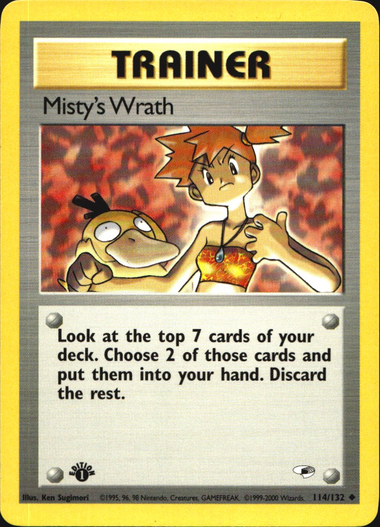 Misty's Wrath 114/132 Uncommon Gym Heroes Pokemon 1st Edition Near Mint