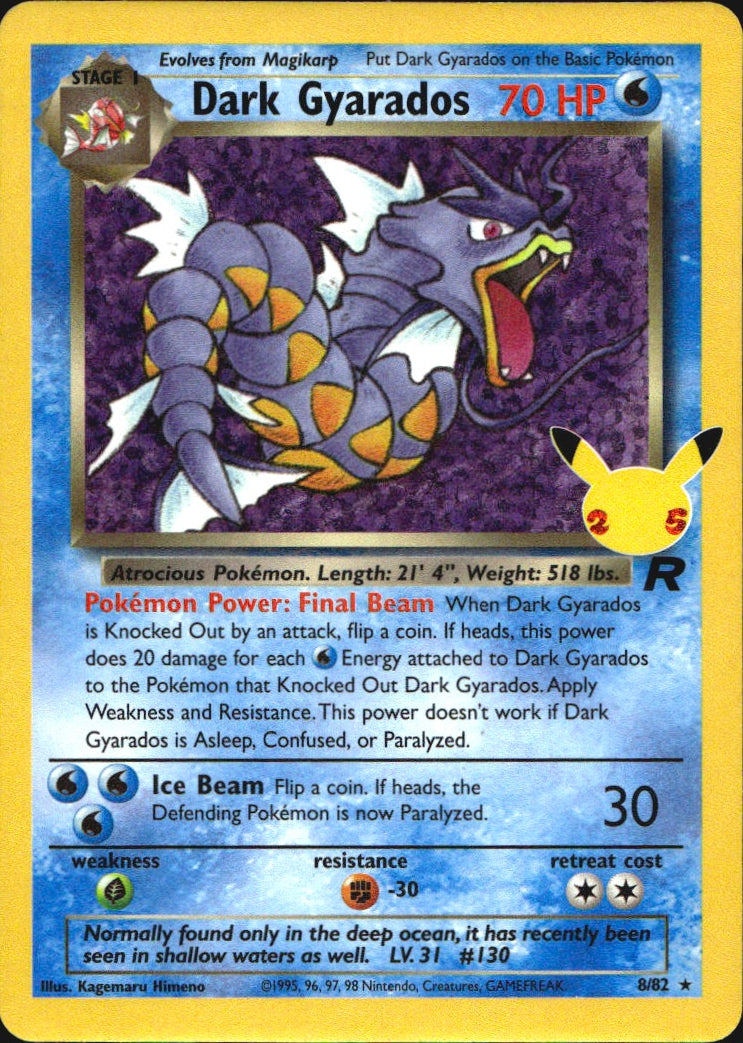 Dark Gyarados 8/82 Celebrations: Classic Collection Pokemon Holo NM