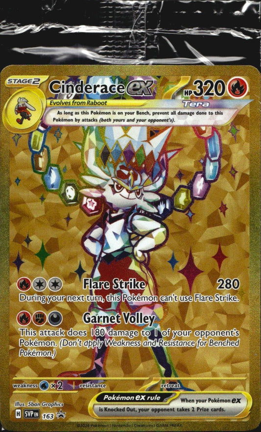 Cinderace ex 163 Holo Promo Scarlet & Violet Promo Pokemon Holo Sealed