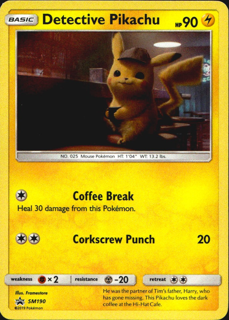 Detective Pikachu - SM190 Sun & Moon Promo Holo Promo Pokemon Near Mint