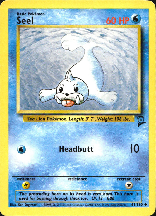 Seel 61/130 Base Set 2 Uncommon Pokemon Near Mint