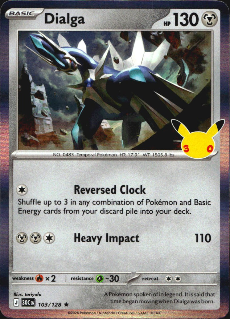 Dialga 103/128 ME: 30th Celebration Rare Pokemon Holo Near Mint