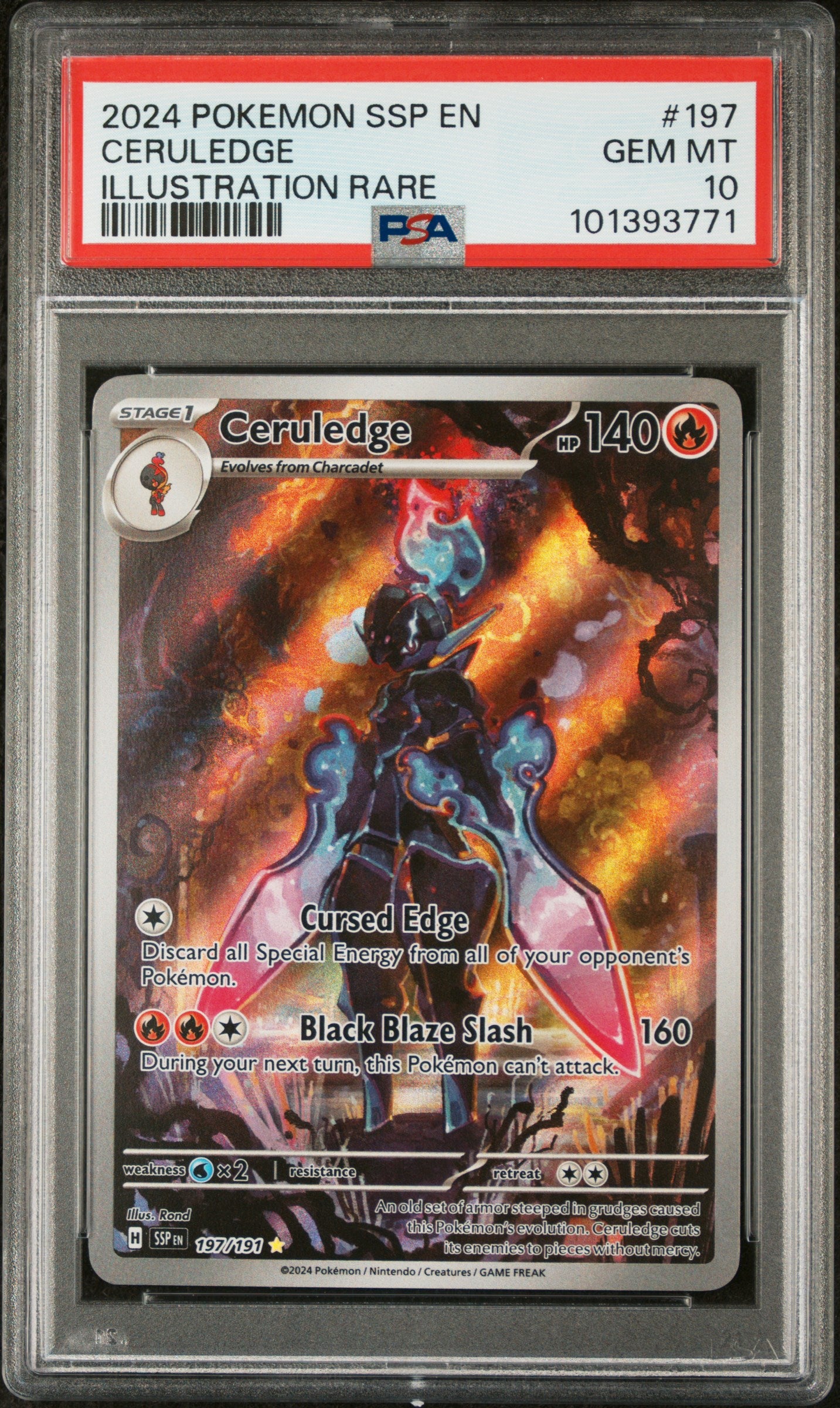 Ceruledge 197/191 Illustration Rare Ssp En Surging Sparks Pokemon PSA 10