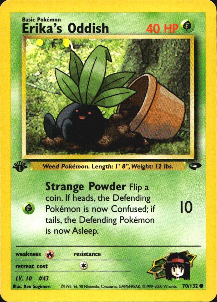 Erika's Oddish 70/132 Gym Challenge Common Pokemon 1st Edition Near Mint
