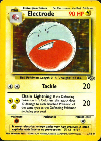 Electrode 2/64 Rare Jungle Pokemon Unlimited Holo Near Mint