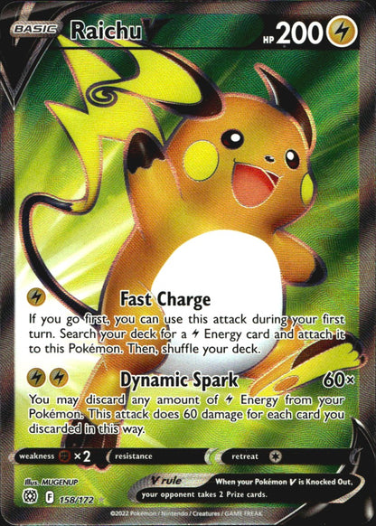 Raichu V 158/172 Brilliant Stars Ultra Rare Pokemon Holo Near Mint