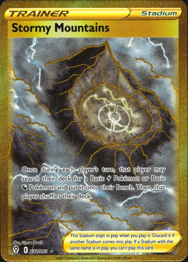 Stormy Mountains 232/203 Evolving Skies Secret Rare Pokemon Holo Near Mint