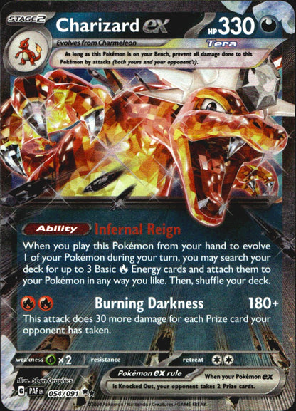 Charizard ex 054/091 Paldean Fates Double Rare Pokemon Holo Near Mint