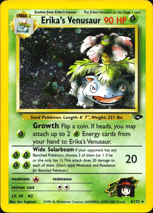 Erika's Venusaur 4/132 Holo Rare Gym Challenge Pokemon Lightly Played