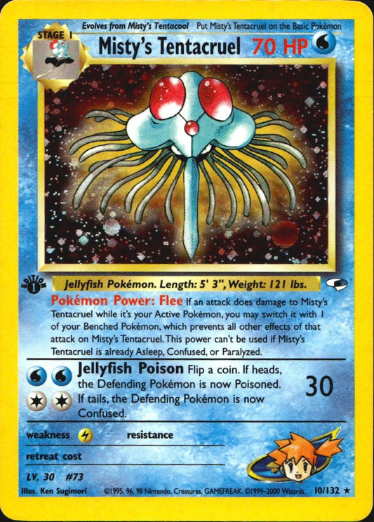 Misty's Tentacruel 10/132 Rare Gym Heroes Pokemon 1st Edition Holo Near Mint