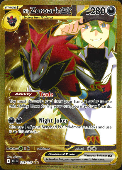 N's Zoroark ex 189/159 Journey Together Hyper Rare Pokemon Holo Near Mint