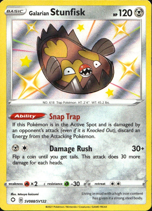Galarian Stunfisk SV088/SV122 Shiny Rare Shining Fates Shiny Vault Pokemon NM