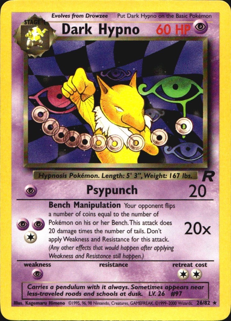 Dark Hypno 26/82 Rare Team Rocket Pokemon Near Mint