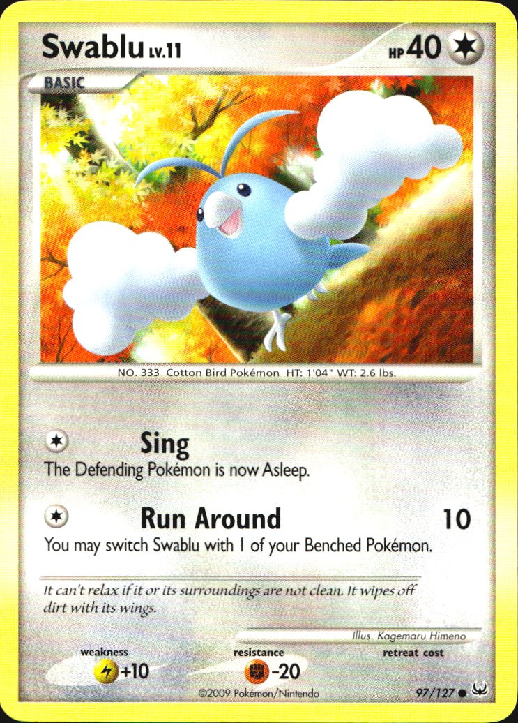 Swablu 97/127 Platinum Common Pokemon Near Mint
