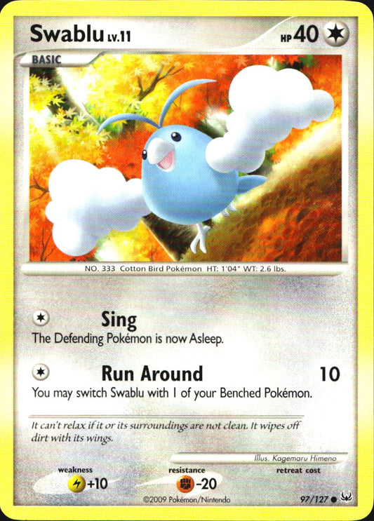 Swablu 97/127 Platinum Common Pokemon Near Mint