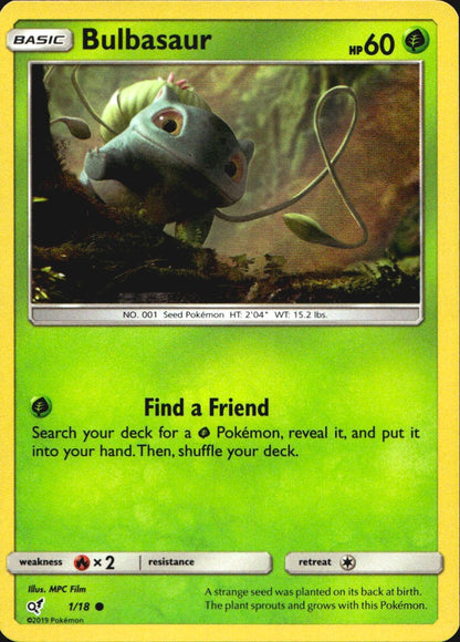 Bulbasaur 1/18 Detective Pikachu Common Pokemon Holo Near Mint