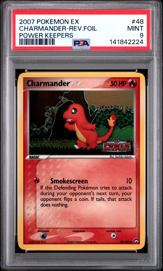 Charmander Reverse Holo 48/108 Power Keepers Pokemon PSA 9