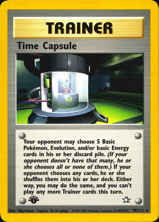 Time Capsule 90/111 Rare Neo Genesis Pokemon 1st Edition Near Mint
