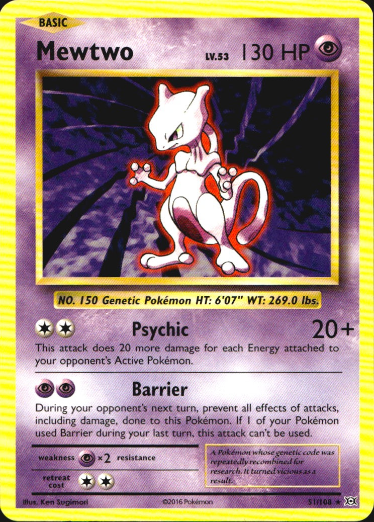 Mewtwo 51/108 Rare Evolutions Pokemon Near Mint
