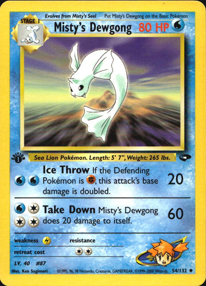 Misty's Dewgong 54/132 Gym Challenge Uncommon Pokemon 1st Edition Near Mint