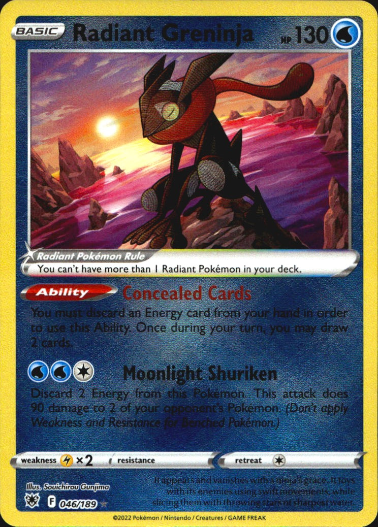 Radiant Greninja 046/189 Radiant Rare Astral Radiance Pokemon Near Mint
