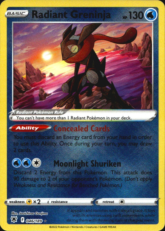 Radiant Greninja 046/189 Radiant Rare Astral Radiance Pokemon Near Mint