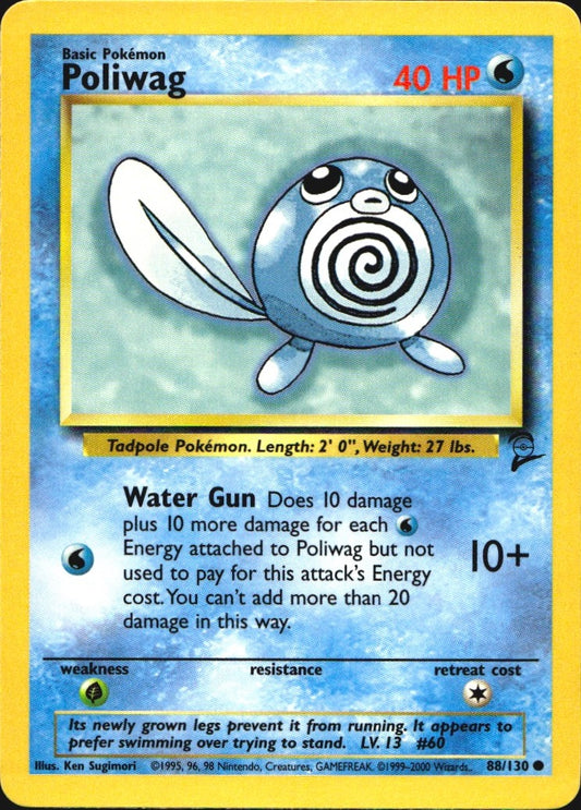 Poliwag 88/130 Base Set 2 Common Pokemon Near Mint