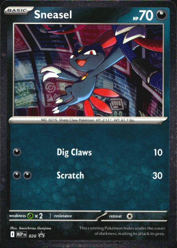 Sneasel (Cosmos Holo) 020 ME: Mega Evolution Promo Promo Pokemon Near Mint