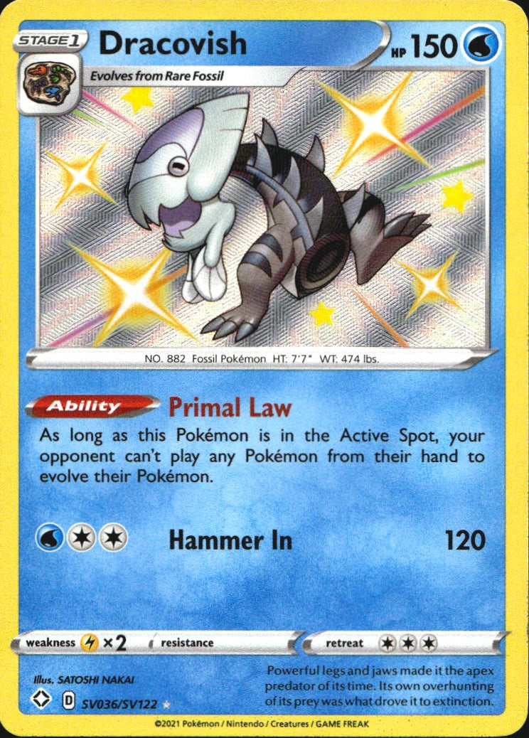 Dracovish SV036/SV122 Shiny Rare Shining Fates Shiny Vault Pokemon Near Mint