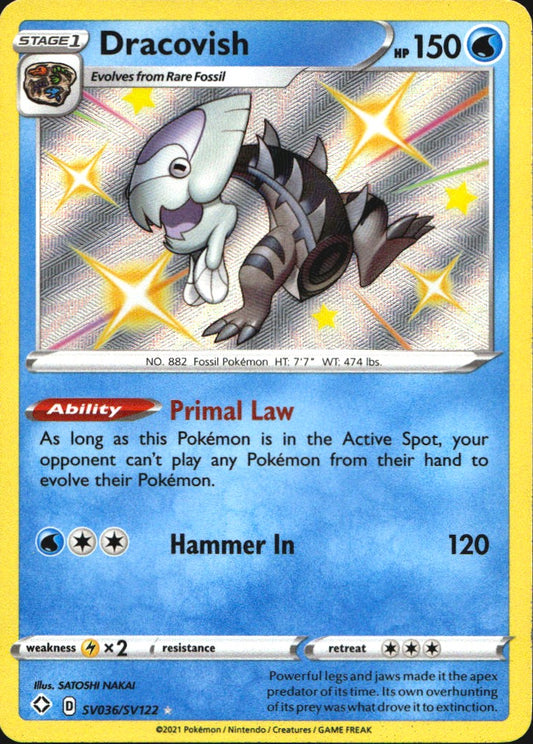 Dracovish SV036/SV122 Shiny Rare Shining Fates Shiny Vault Pokemon Near Mint