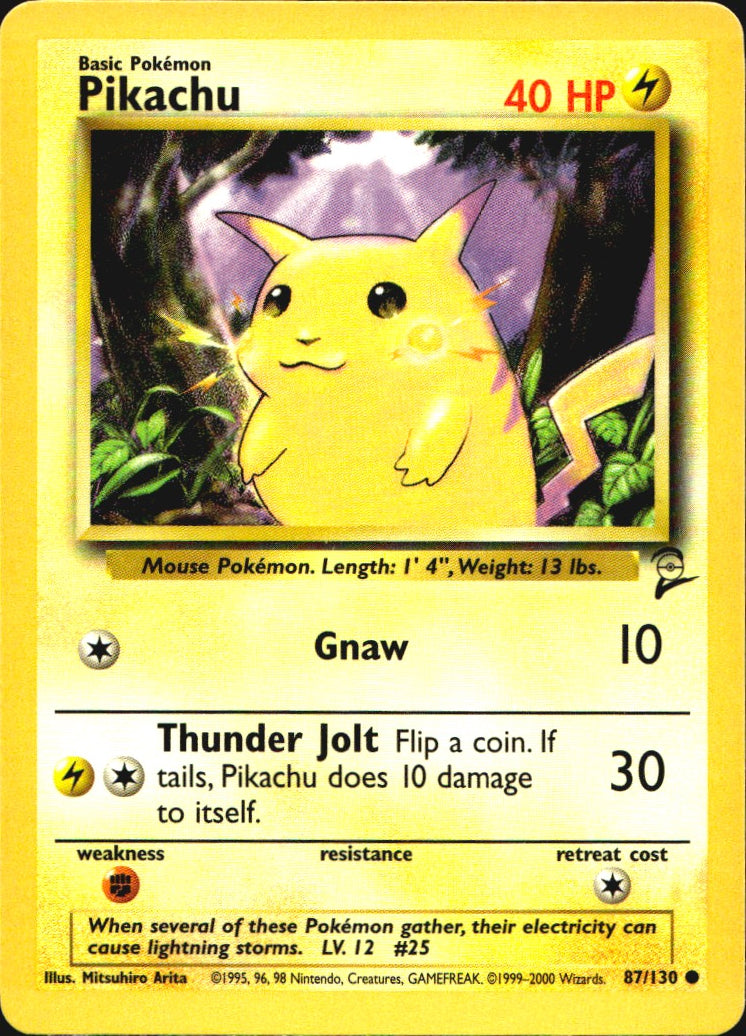 Pikachu 87/130 Base Set 2 Common Pokemon Near Mint